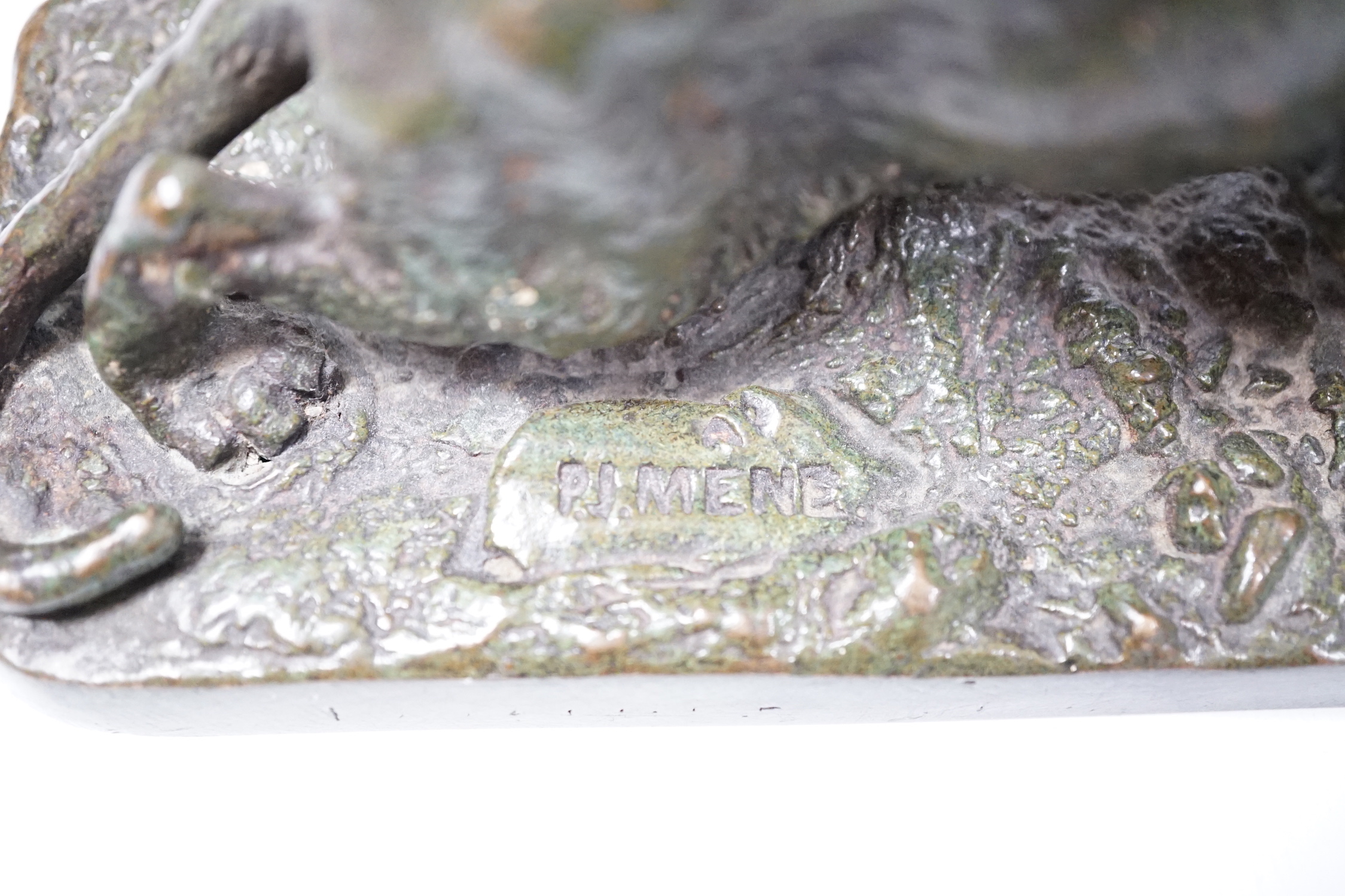 After Mêne, a bronze of a panther, 17cm wide